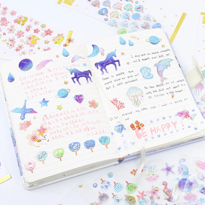 

Crystal Sticker Dream Unicorn Universe Bronzing Sticker DIY Mobile Phone Decoration Scrapbooking Diary Album Waterproof Stickers