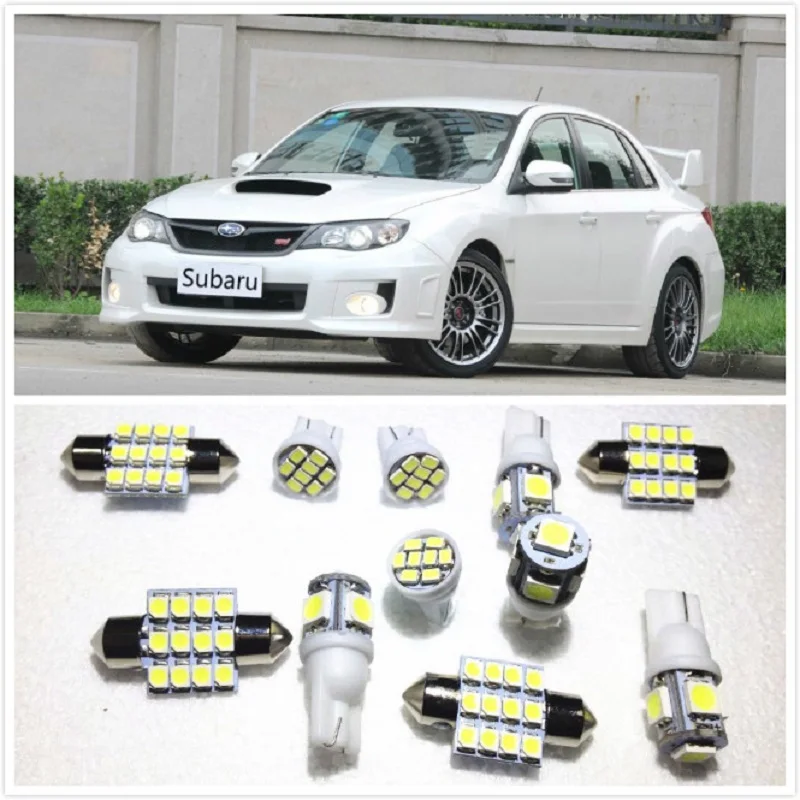 

11 set White LED Lights Interior Package 10 & 31mm Map Dome For Subaru BRZ Forester Impreza Legacy Outback Tribeca XV 2000-2017