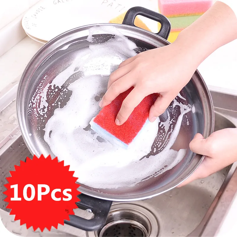 10Pcs Thickening Cleaning Sponge Washing Pan Cleaning Brush Eraser