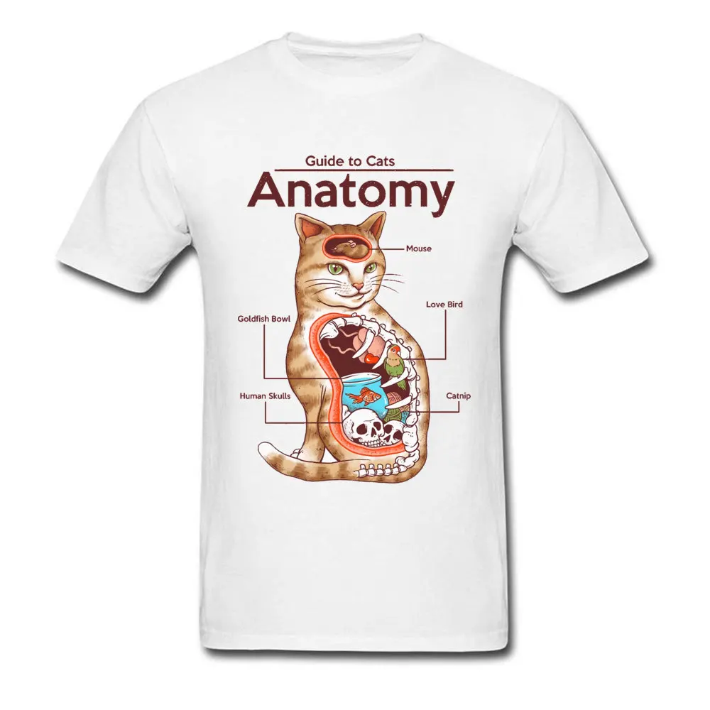 

Anatomy Cat Biology Structure White Tshirt Men Skull Birds Mouse Summer Fall Brand New Tops & Tees Crew Neck Cotton Tee Shirts