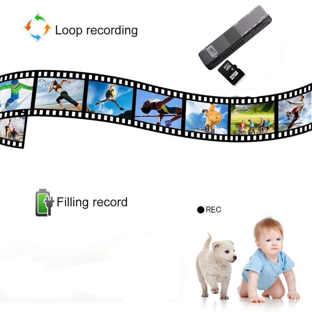 Работает 5 часов 1080P Портативная инфракрасная мини камера наблюдения ночного