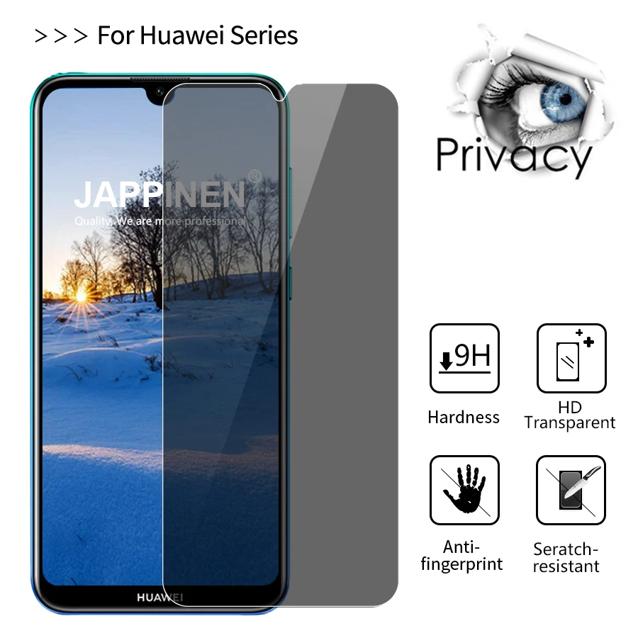 Японское антишпионское закаленное стекло для huawei Enjoy 9 7 Y9 Plus Y7 Prime P Smart Plus Nova 3i защита экрана