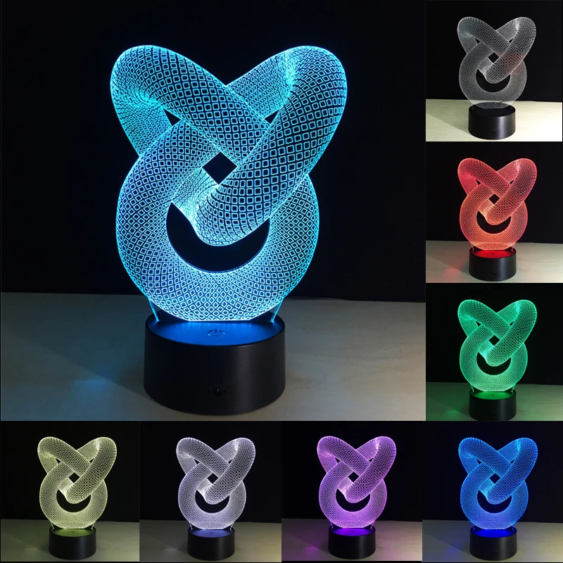 Abstract 3D Night Lights LED Lights 7 Colors Changing USB Table Lamp