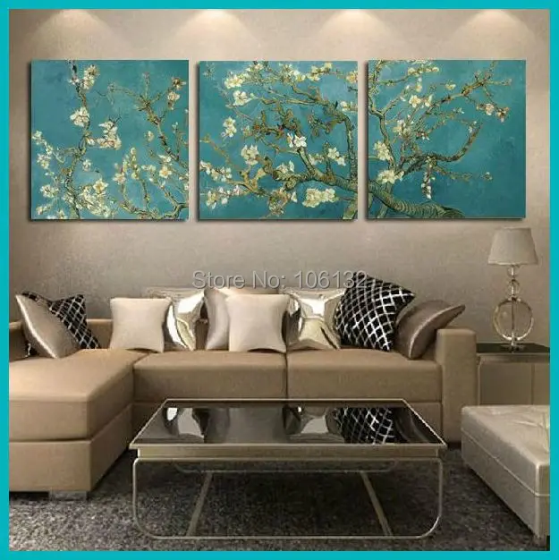Framed 3 Panel Canvas Art Van Gogh Painting Reproductions Flowers Framed 3 Panel Canvas Art Van Gogh Painting Reproductions Flowers Wall Pictures For Living Room Home Decor A0706 In Calligraphy From