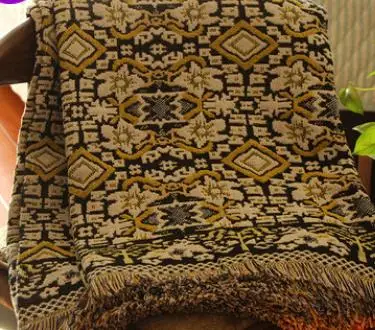 Дропшиппинг Хлопковое полотенце на диван покрывало вязаное одеяло с кисточкой домашнее декоративное индийское одеяло с нитью s пледы настенный гобелен - Цвет: as photo