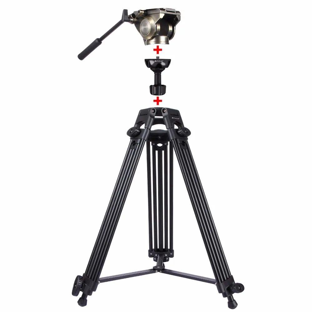 Puluz Heavy Duty видеокамера Алюминий сплав штатив с жидкости Перетащите штатива для Canon Sony цифровых зеркальных фотокамер Nikon SLR Камера