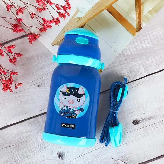 380ml Children Thermos Cup With Straw Healthy Stainless Steel Vacuum