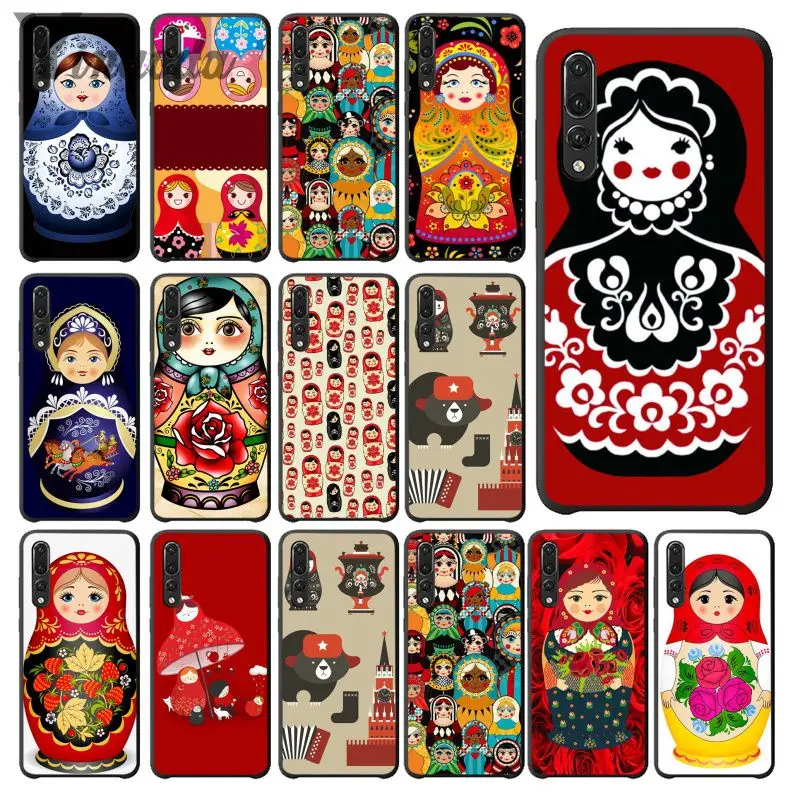 

Yinuoda Russian matryoshka Dolls TPU black Phone Case Cover Shell for Haiwei P10 plus Honor 9 10 View 10 Mate 9 Coque Shell