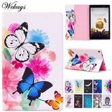 Wekays For Amazon Kindle Fire HD 10 2017 7th Cute Cartoon Butterfly Leather Case For Amazon Fire HD10 2015 5th Tablet Cover Case