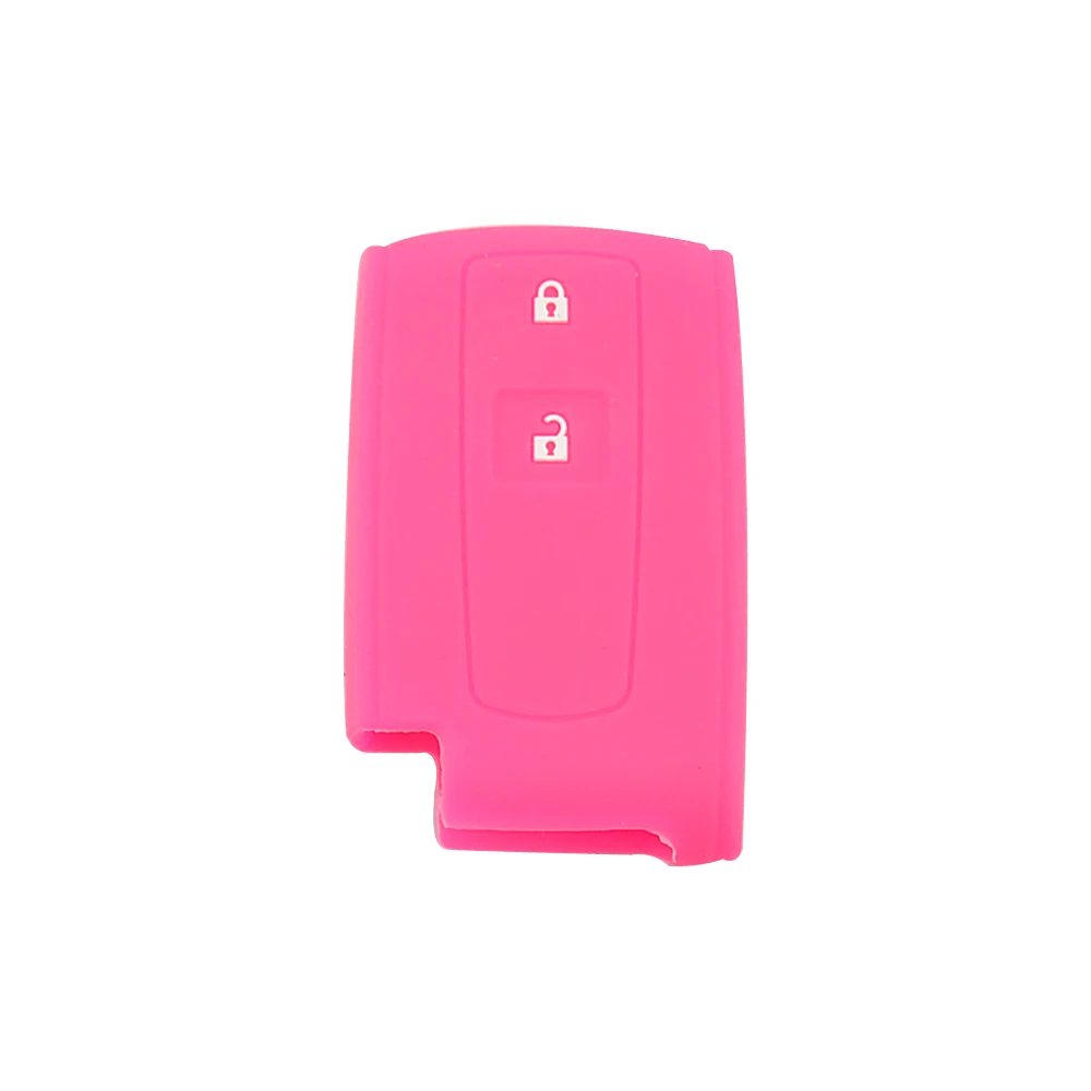 Красочные силиконовые 2 кнопки мягкие резиновые дистанционный ключ-брелок от машины крышка чехол в виде ракушки для Toyota Prius, Crown Замена автомобильные аксессуары - Название цвета: Rose
