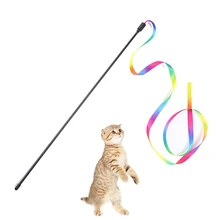 

Pet Cat Toys Plastic Colorful Rod Teaser Wand for Kitty Interactive Stick Training Toys Cat Teaser Wand Pet Supplies Wholesale