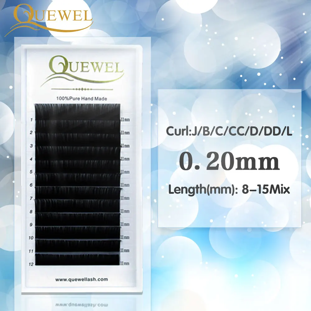 

False Mink Volume Eyelash Extensions Fiber Natural Thick Soft Lash Individual Eyelash Extension Lash Silk Professional Quewel