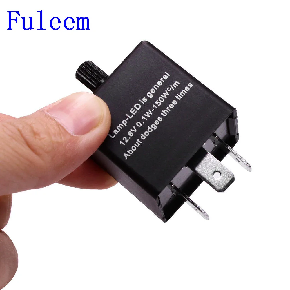 

Fuleem NEW 3-Pin CF13 Adjustable LED Flasher Relay Turn Signal Lights Hyper Blink Flash Fix