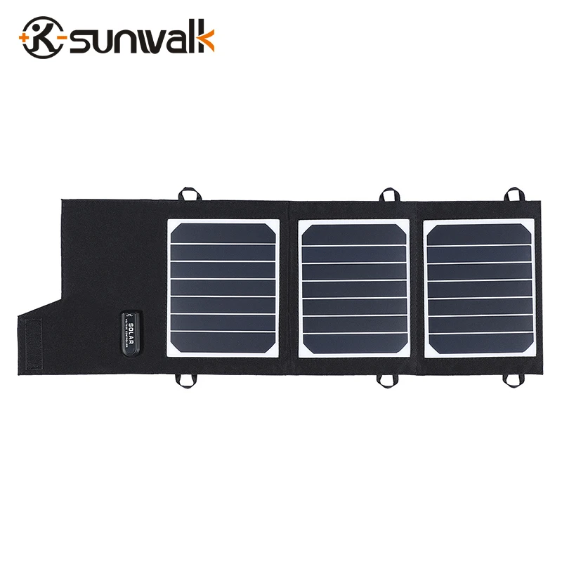 

SUNWALK ELEGEEK 10.5W 5V Portable Solar Panel Charger Outdoor High Efficiency Folding Solar Charger USB Output for Power Bank