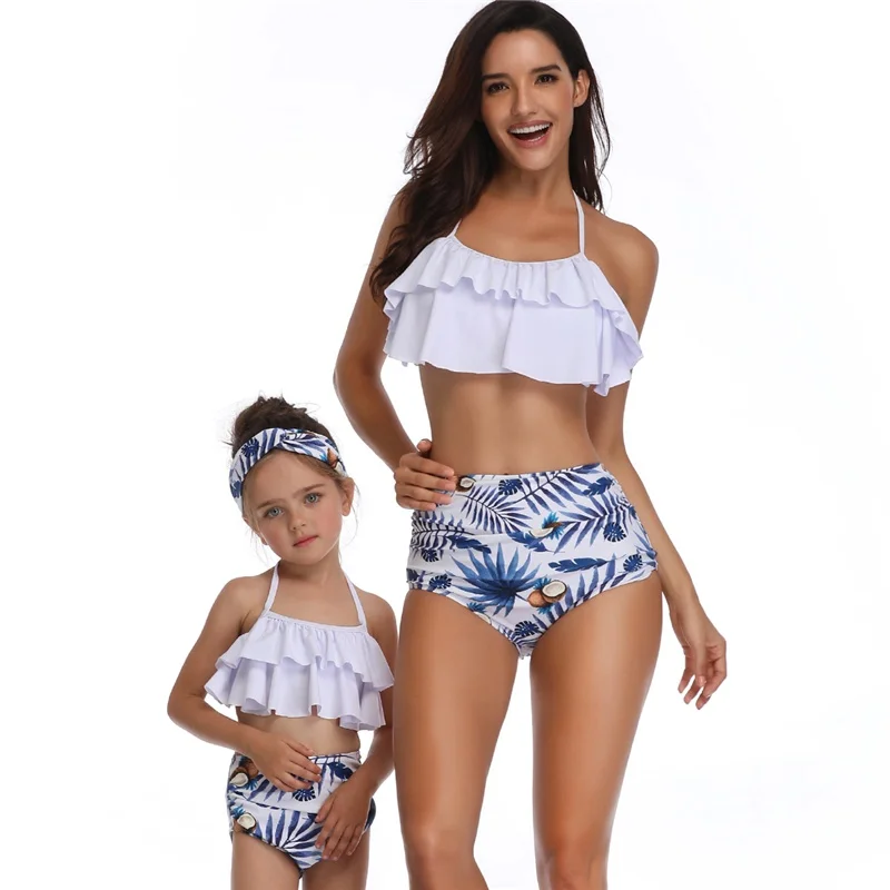 

Mother Daughter Swimwear Family Look Mommy and Me Bikini Bathing Swimsuit Beachwear Family Matching Clothes Mom Daughter Clothes