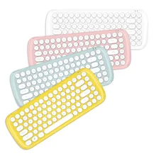 Fanshu Ретро машинка стиль беспроводной 84 клавиши клавиатура Клавиша клавиатуры доска с милой мышью для ПК настольный ноутбук офис