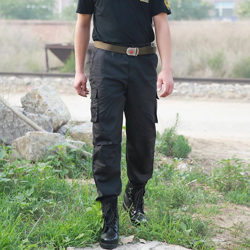 Homme Pantalon Cargo Noir Tactique Patrouille Sécurité Maître-chien D3U