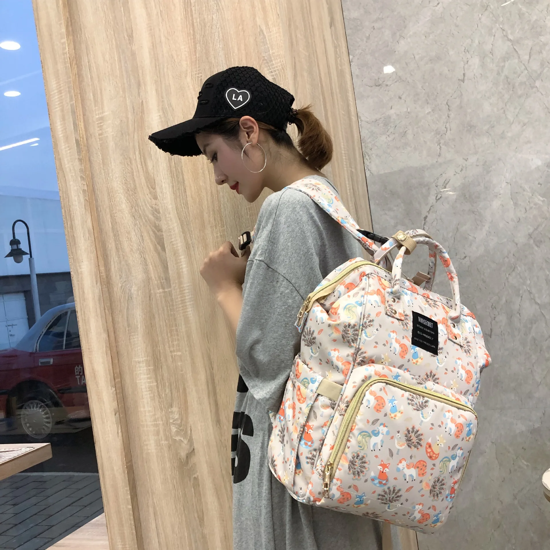 

Modish Mommy Baby Diaper Bags Multifunctional Large Capacity Backpack Printing Maternity Bag To The Hospital Care Stroller Bag
