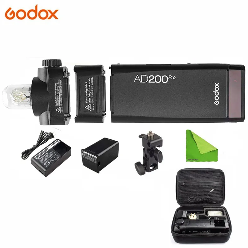 Godox AD200 Pro AD200Pro 200Ws 2,4G Вспышка стробоскоп 2900mAh батарея голая лампа Speedlite френель головка для DSLR вспышка для фотоаппарата - Цвет: AD200 Pro Standard