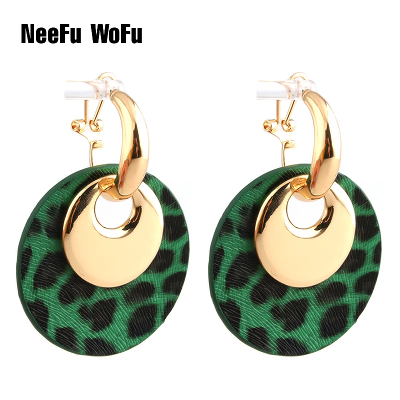 

Drop Big Earrings Round Dangle Tiger Leather Zinc alloy Large Long Brinco Printing Ear Leopard Oorbellen Brinco Christmas