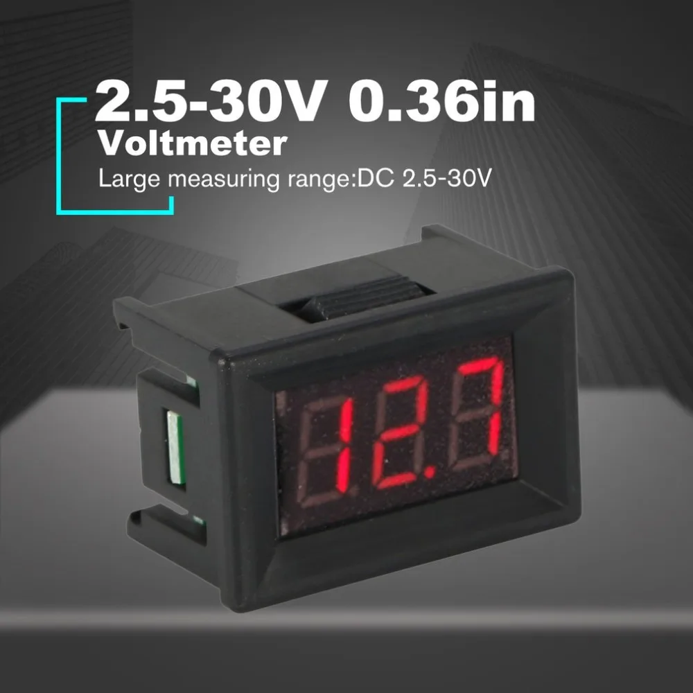 2,5-В 30 в 0.36in 2 светодио дный провода светодиодный цифровой дисплей Панель вольтметр Электрический Напряжение метр Вольт тестер для авто
