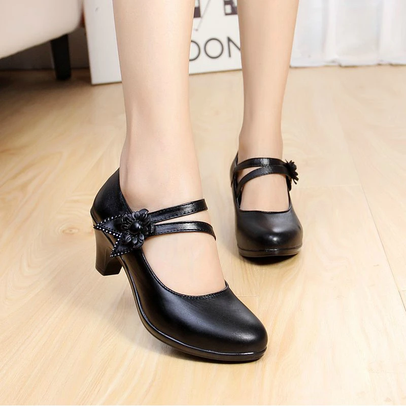 Aembotionen Women Genuine Leather Shoes Woman Office Lady Aembotionen Women Genuine Leather Shoes Woman Office Lady Work Comfort Mother Casual Pumps Plus Size 41 In S From