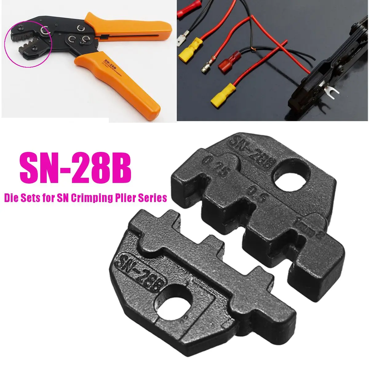

DANIU New Die Sets for SN-28B Crimping Plier Series Hand Crimping Tool 0.25-1mm2 28-18AWG Alloy Steel