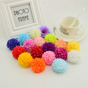 200PCS 5CM Silk Chrysanthemum Artificial Flowers Cheap  Heads Home Wedding Decoration Wall Wreath for Christmas Garden Door Fake 1