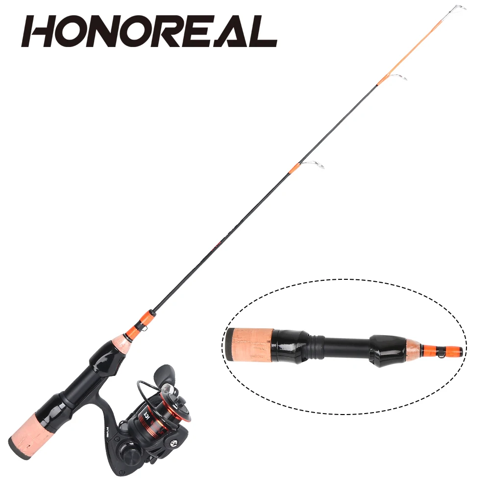 HONOREAL Klash ضوء المحمولة السفر للغزل الجليد الصيد رود بكرة كومبو 8 + 1 BB الفولاذ المقاوم للصدأ عالية الجودة الكربون الجسم بكرة