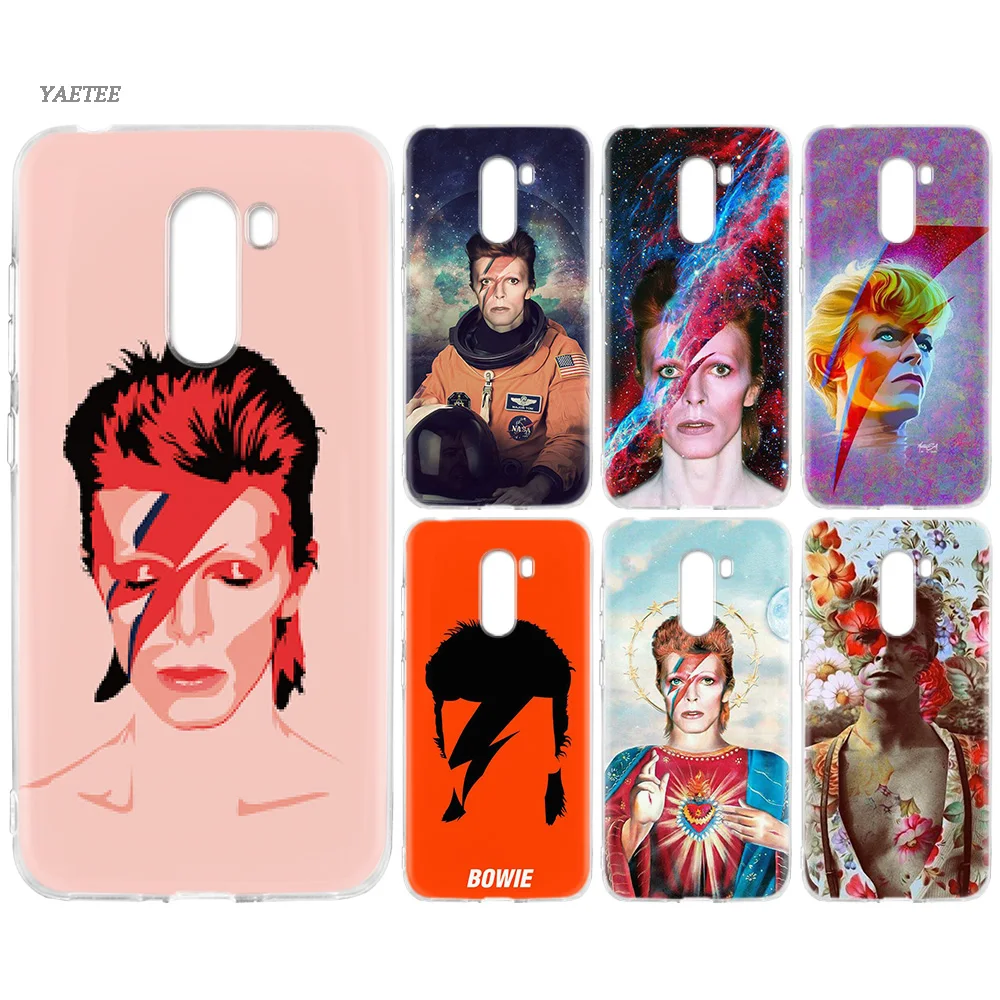 

David Bowie Silicone Back Case For Xiaomi Pocophone F1 Mi 8 lite Play Redmi GO 5 Plus Note 7 6 Pro 5A Cover
