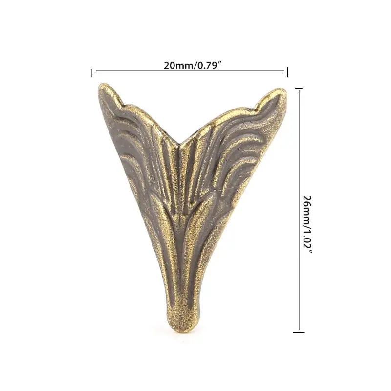 8 шт. 20x26 мм Античные Угловые протекторы бронзовый тон Чехол Коробка углы для украшения мебели ноги металл ремесло угол