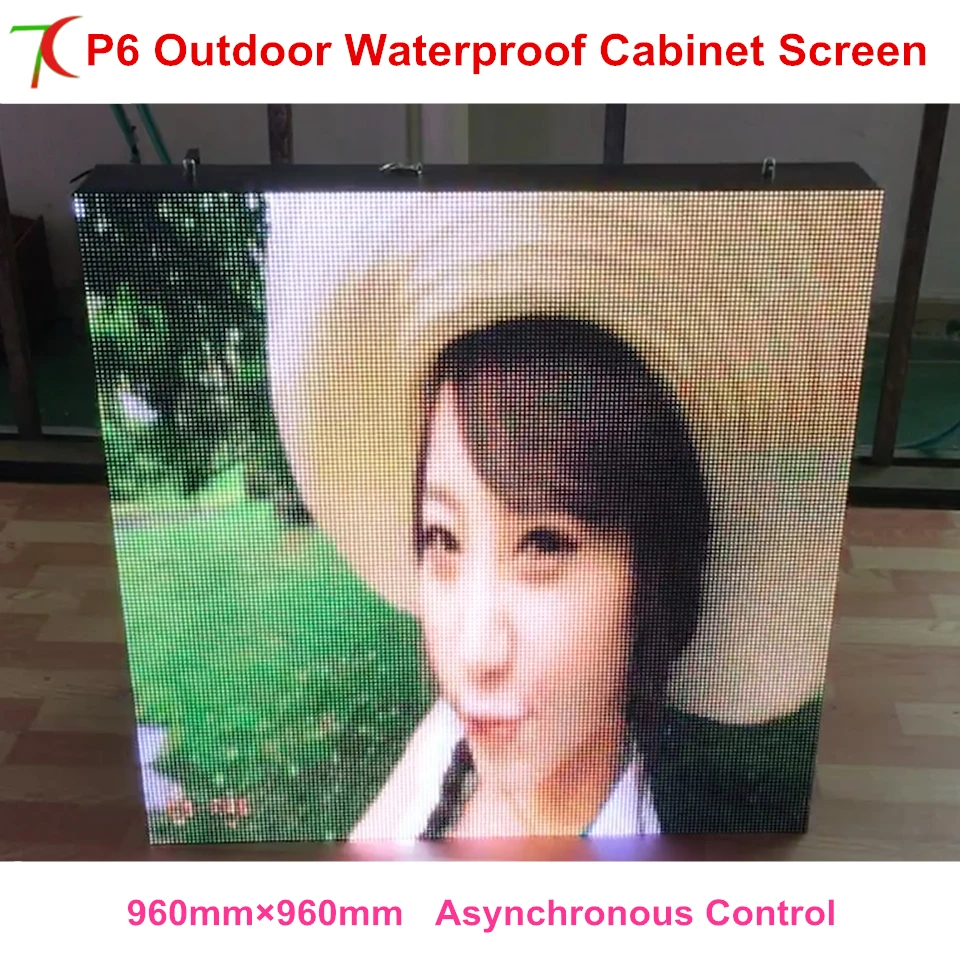 

P6 outdoor 960*960mm waterproof screen with asynchronous control card for small outdoor advertisement ,shopping signs