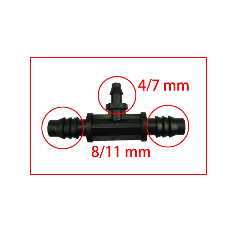 20 шт. спринклерная Оросительная 4/7 мм тройник трубы шлангов штуцер столярная капельная система для 4 мм/7 мм трубки 8/11 коннектор шланга 8 мм поворот 4 мм