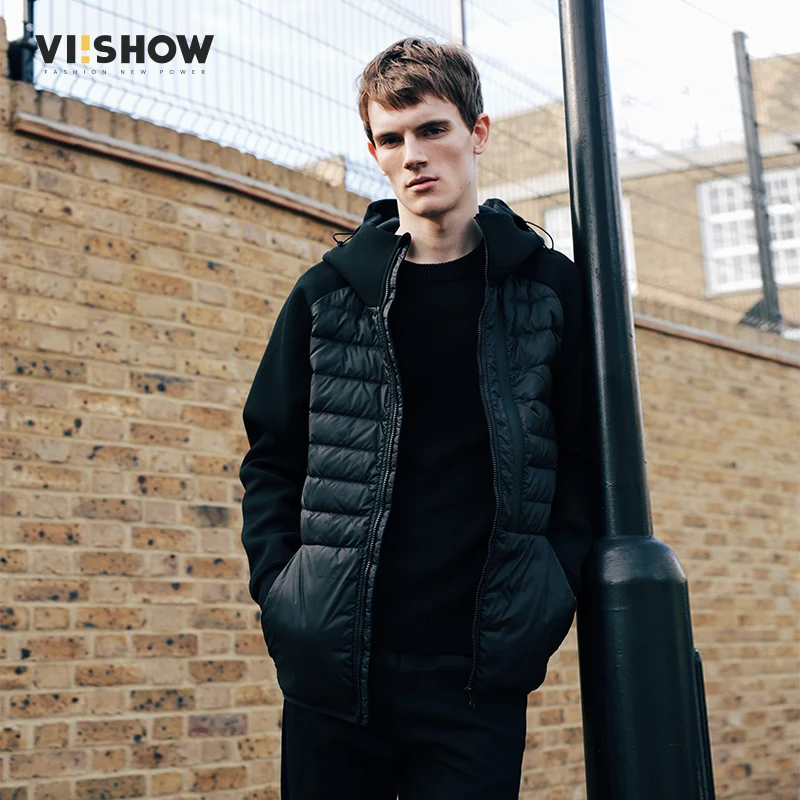 VIISHOW новый с капюшоном ультра легкий вниз Для мужчин куртка бренд Костюмы 2017