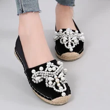 Новое поступление; Плоская Круглая головка жемчуг со стразами; тонкие туфли; обувь в рыбацком стиле из золотого бархата; повседневная обувь на плоской подошве; женская обувь; sy115