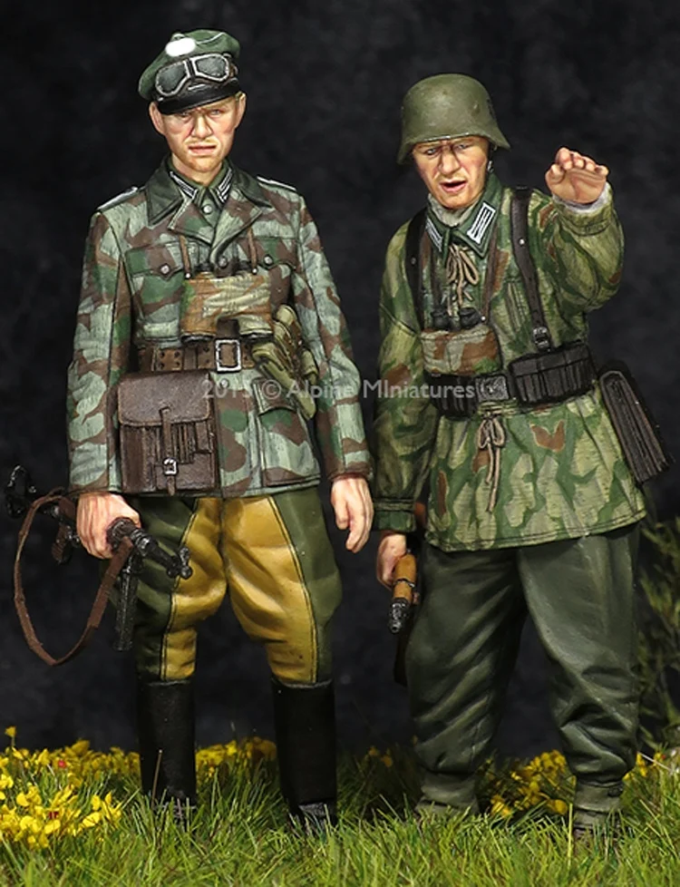 1/35 набор гренадеров 2 фигурки модель солдатика из смолы GK военная тема Второй