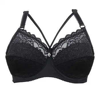 

2019 Plus Size Bra Ultrathin Lace Bralette For Woman Racerback Push Up Brassiere Underwire Bras