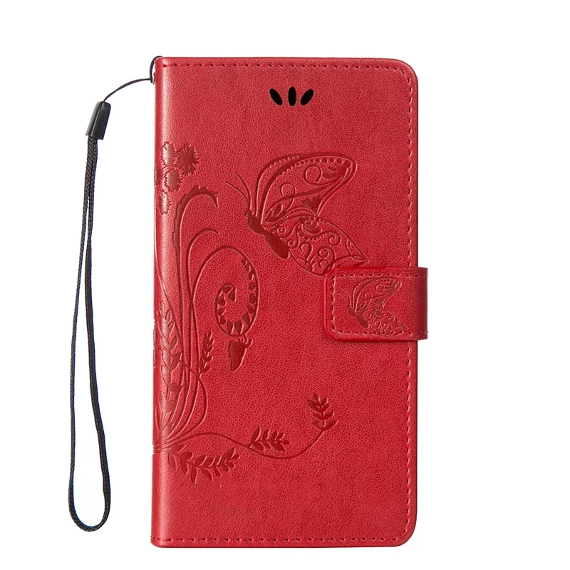 Кожаный чехол-книжка с отделениями для карт и бабочка чехол для Huawei P8 P 8 ALE-L21 ALE-L23 ALE-L04 ALE-L02 чехол для телефона ALE L21 L23 L04 L02 чехлы - Цвет: Red