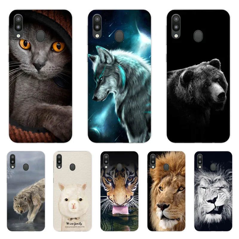 for Samsung galaxy m10 Case Silicon Fierce animals Painting Soft TPU Back Cover m20 Phone shell Coque Funda |