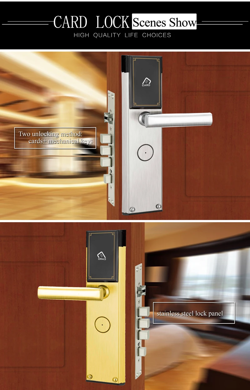 Hotel Electronic Smart Keyless RFID Card Door Lock Digital Access Control Key Card Hotel Lock Door