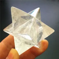 Natural Crystal Quartz Merkaba Stars Gemstone Unicursal Hexagram Great for Meditation Healing Positive Healing Balancing Set 1