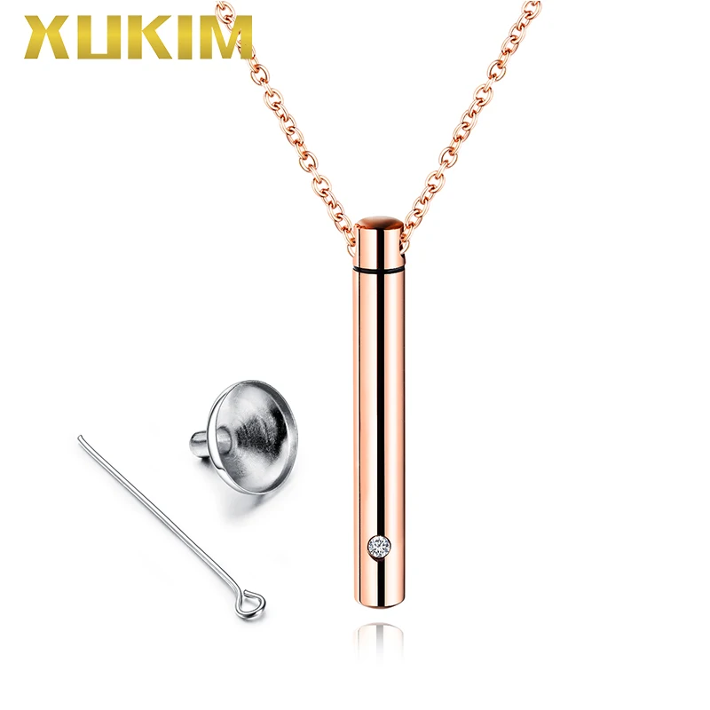 WPO407 8 Xukim ювелирные изделия Духи Ожерелье Подвески цилиндр ПЭТ кость пепельница