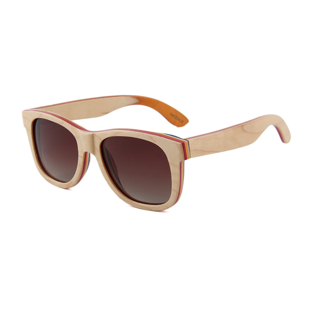 CONCHEN цветные солнечные очки мужские деревянные Женские винтажные деревянный скейтборд солнцезащитные очки - Цвет линз: Wood