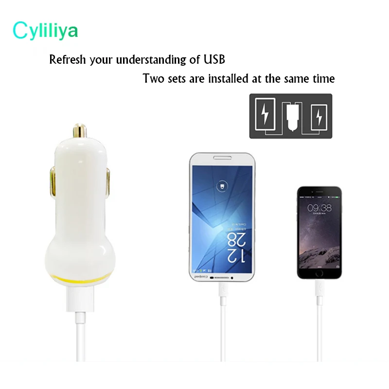 5 V 2A двухпортовое мини USB Автомобильное зарядное устройство Быстрая зарядка автомобильное зарядное устройство для iPhone 7 6 6s 5s 5 samsung Xiaomi htc huawei 300 шт