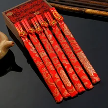 Свадебные принадлежности Joyful свадебные палочки для еды 10 пар новая пара изысканный Дракон и Феникс палочки для еды благоприятный невесты приданое