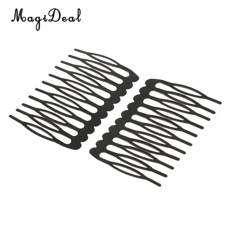 10pcs 10 Teeth Metal Black Hair Extension Clips Wig Combs Hair Pins Clips DIY for Women Beauty Styling Hair