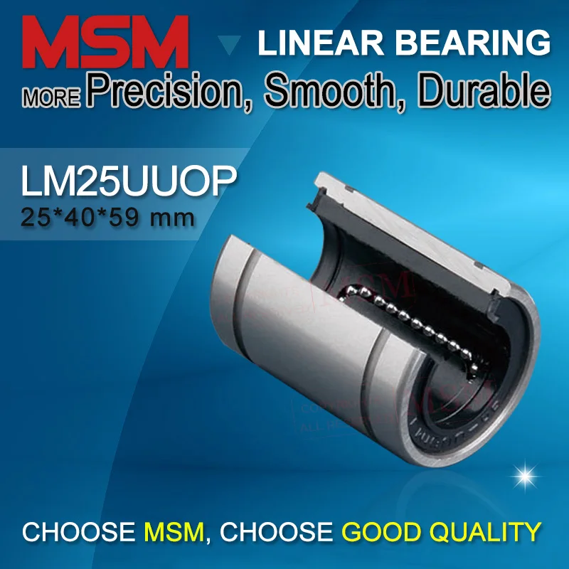MSM Open Type Linear Bearings 8pcs/lot LM25UUOP Shaft Ball Bushings