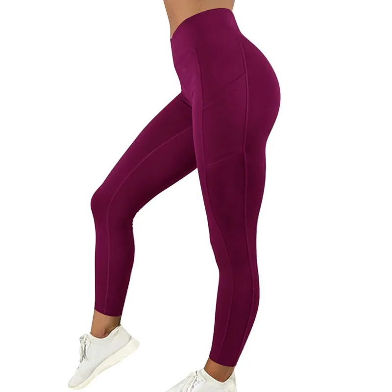 HEFLASHOR, женские сексуальные узкие леггинсы для фитнеса, женские леггинсы для тренировок размера плюс, высокая талия, спортивные штаны для бега, градиентные брюки - Цвет: red C