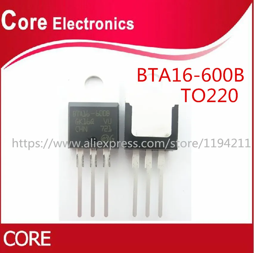 

100PCS BTA16-600B BTA16-600 TO-220 16A 600V TRIACS