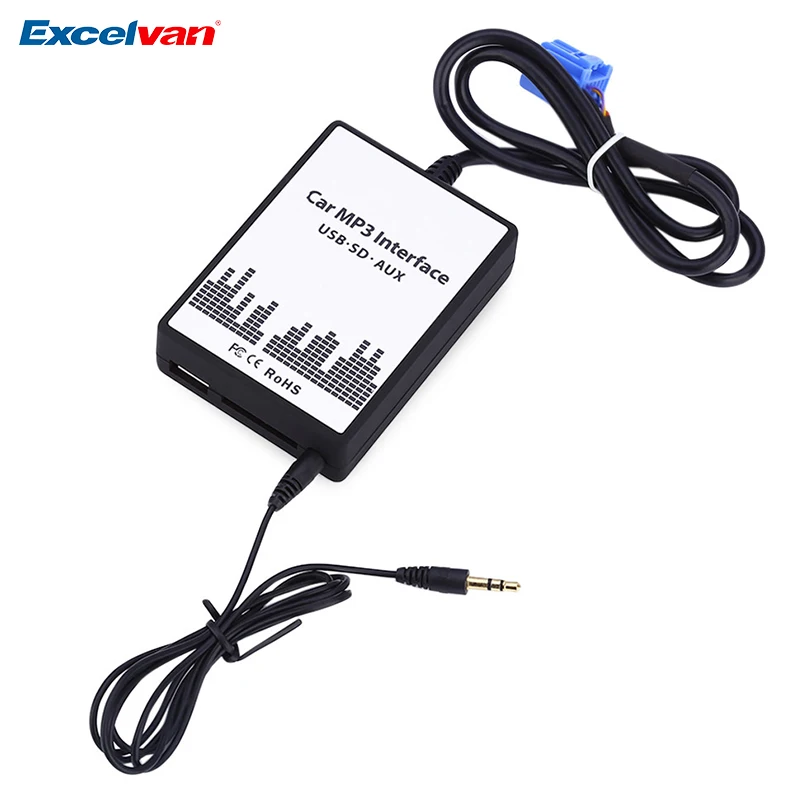 

Auto 3.5mm AUX Adapter Car MP3 Interface DC 12V USB SD Data Cable Audio Digital CD Changer for Honda 2.3 Acura